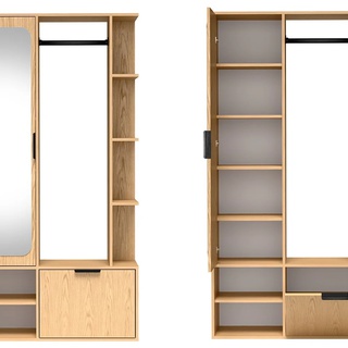 garderoba 100 nowoczesna Nala z lustrem szafką półkami do przedpokoju