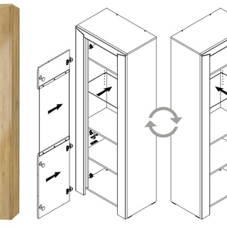zestaw mała meblościanka Sirocco 4 witryna półka komoda komplet