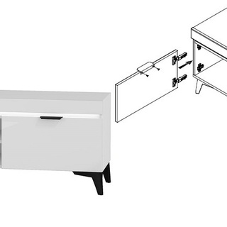 zestaw elegancki Baldur 1 komoda rtv szafkawitryna meblościanka biała