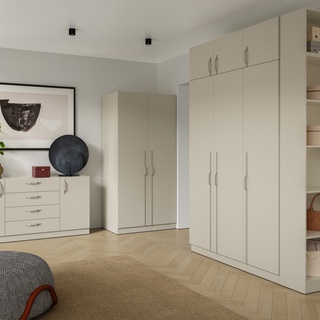 szafa 150 trzydrzwiowa Braga 02M z półkami szufladami drążkiem wysoka