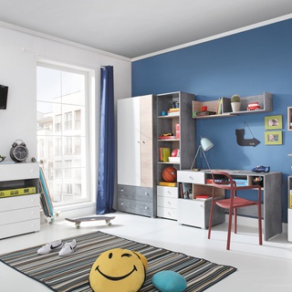 regał 45 otwarty z szufladami Sigma 07 wąski wysoki słupek do pokoju