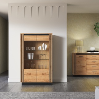 komoda 115 z szufladami Urso 07 nowoczesna loft szafka lamele frez