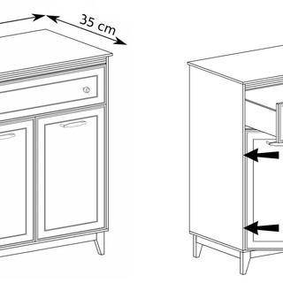 komoda 92 szafka Windsor 19 elegancka stylowa do korytarza pokoju