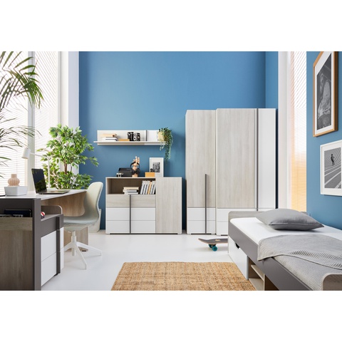 Zestaw mebli młodzieżowych REMO 8 biurko łóżko komoda regał szafa