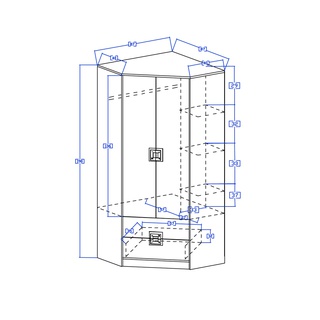 Szafa narożna Nico 02 z szufladami