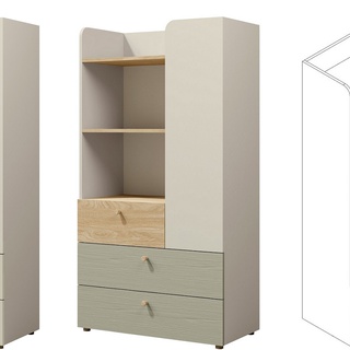 regał 80 niski szeroki z szufladami Yuki 06 szafka wysoka dzieci młodzieży
