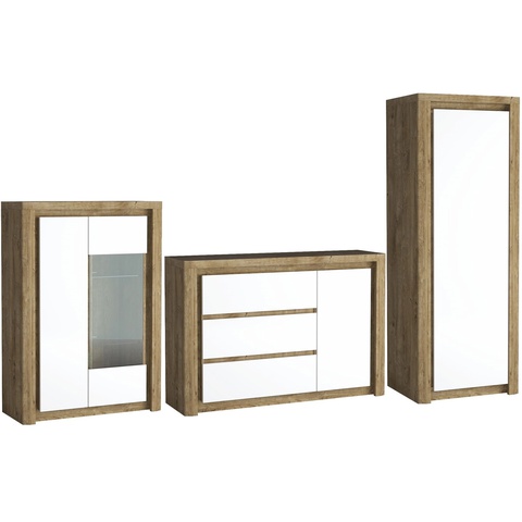 Zestaw meblościanka nowoczesna LIVINIO C komoda witryna szafa