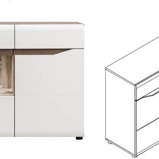 zestaw Lionel 5 witryna komoda z barkiem ława do pokoju salonu