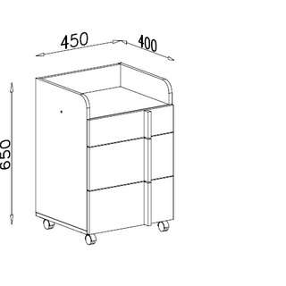 szafka 45 mała na kółkach Remo 11 kontener z szufladami mobilny stolik