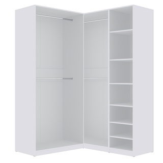 szafa 250 modułowa prosta narożna Tres Y garderoba otwarta biała