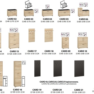 wieszak 80 tapicerowany Caro 21 panel wiszący z wieszakami czarny