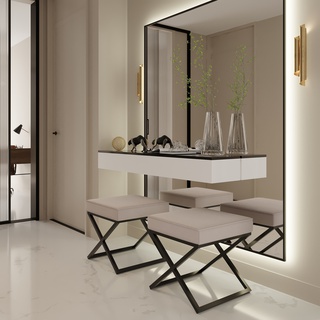 pufa 45 lamowana X elegancka nowoczesna stołek siedzisko kolory