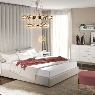 komoda 120 z szufladami Goldin 05 szafka glamour biała połysk
