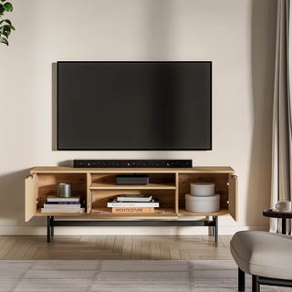 szafka 150 rtv duża Reynos 06 z szufladą na nóżkach nowoczesna pod tv