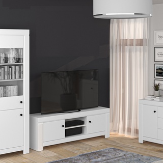 komoda 117 z szufladami półką Lahti 10 szafka elegancka biała do pokoju