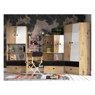 zestaw dla dzieci młodzieży Nero 8 narożna szafa biurko regał komplet