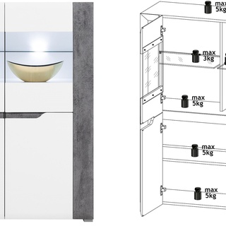 zestaw mebli Brando 1 komoda witryna stół do pokoju salonu jadalni