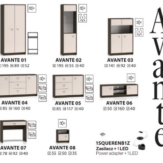 komoda 117 elegancka Avante 05 szafka z szufladami w połysku kaszmir