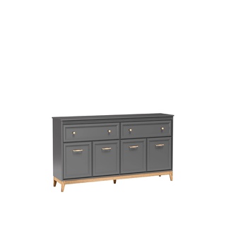 komoda 179 duża Terra 02 szeroka na nóżkach z szufladami półkami