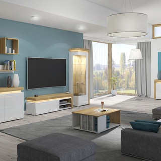 komoda 102 mała Theo THK-2 szafka dwudrzwiowa biała w połysku