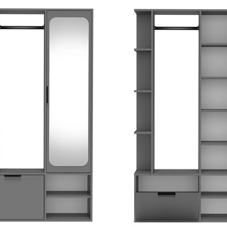 garderoba 100 nowoczesna Nala z lustrem szafką półkami do przedpokoju