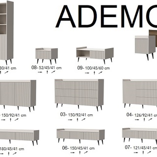 komoda 126 z szufladami drzwiami Ademo 04 pojemna szafka frez