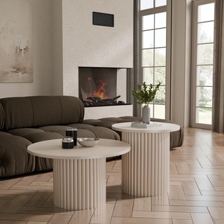 stolik 49 / 47 okrągły kawowy zestaw Lamelo 2W1 ława kawowa okrągła