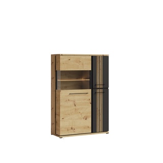 witryna 93 z lamelami dwudrzwiowa Molto B 02a artisan czarny WYPRZEDAŻ