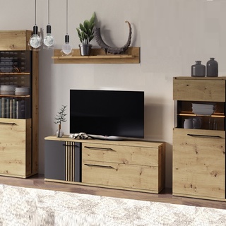 szafka 150 rtv z szufladami lamelami Molto B 04 artisan loft stolik pod tv do pokoju salonu