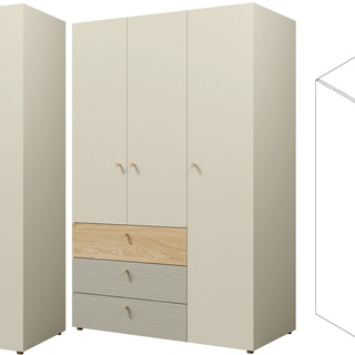 szafa 120 trzydrzwiowa Yuki 01 z szufladami półkami drążkiem