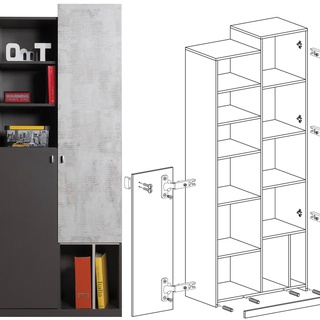 regał 80 dwudrzwiowy Tablo 04 duży zamykany słupek z półkami szafa