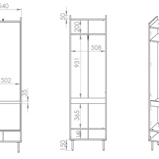 szafa 54 mała Voco 01 ubraniowa wąska do przedpokoju korytarza