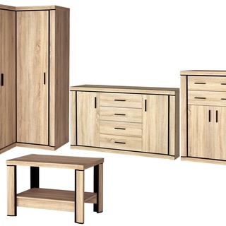 komoda 97 dwudrzwiowa wysoka Dallas 06 szafka z szufladami dąb