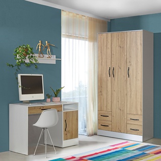 biurko 120 młodzieżowe dla ucznia Perfect 04 z szufladą szafką artisan