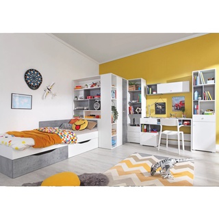 zestaw duży Sigma C biurko narożna szafa łóżko regał do pokoju dzieci