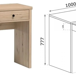 toaletka 100 z szufladami Cali 18 konsola biurko małe dąb artisan
