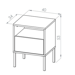 szafka 40 mała na nóżkach Barnee 05 z szufladą stolik nocny kaszmir