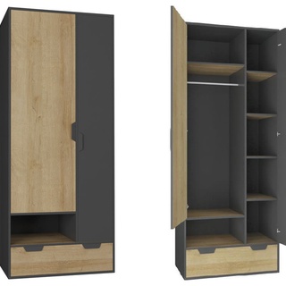 szafa 80 ubraniowa Nano 02 z półkami szufladą młodzieżowa do pokoju