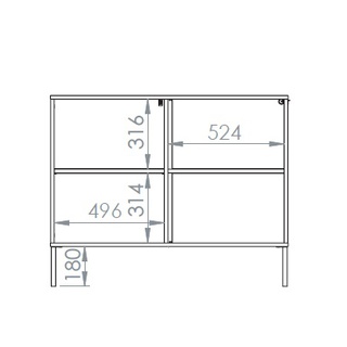 komoda 107 przeszklona na nóżkach Barnee 03 szafka z szybą LED