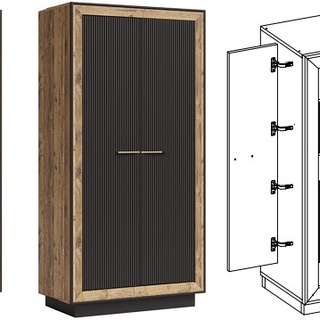 zestaw mebli Fox 3 dąb artisan / hunton / czarny komplet segment meblościanka do pokoju salonu