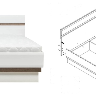 zestaw mebli sypialnia Lionel 3 komoda duża szafa z lustrem łóżko