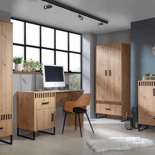 komoda 80 z szufladą lamelami Lamelix 04 szafka na nóżkach loft