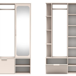 garderoba 100 nowoczesna Nala z lustrem szafką półkami do przedpokoju