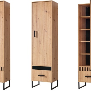 zestaw mebli młodzieżowych dzieci Lamelix L nowoczesny loft regał biurko szafa czarny artisan do pokoju