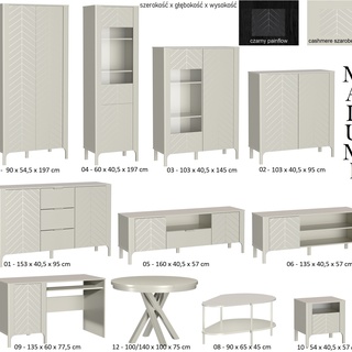 komoda 103 elegancka nowoczesna Malumi 02 szafka z nogami kaszmir