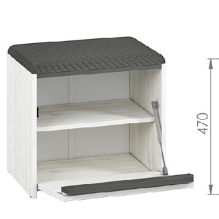 zestaw nowoczesna garderoba Hyga 1a siedzisko wieszak lustro szafa