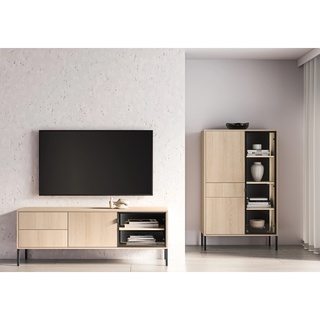 witryna 92 nowoczesna Barnee 01 szafka komoda wysoka z szybą + LED