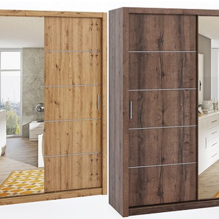 zestaw Bono 5 duża szafa z lustrem łóżko komoda komplet do sypialni