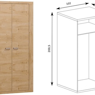 szafa 102 ubraniowa Natural 01  do przedpokoju korytarza sypialni
