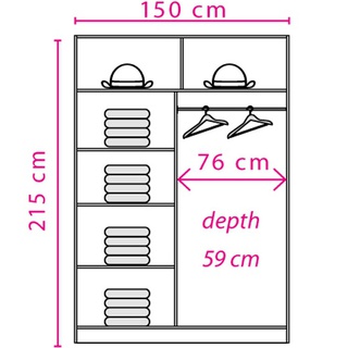 Szafa Przesuwna Atena AT1-150